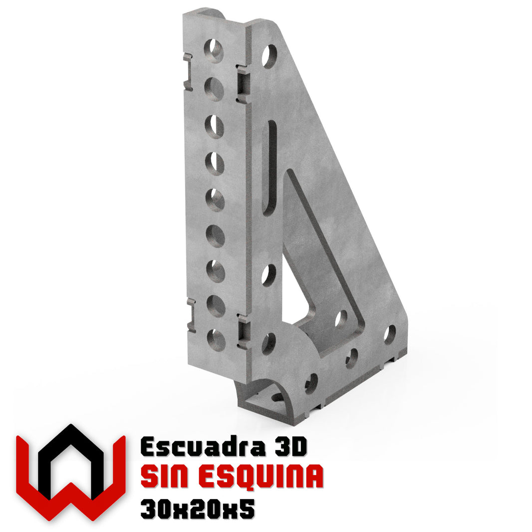 Escuadra 3D SIN ESQUINA 20x30x5cm